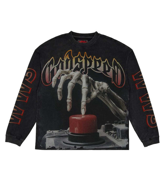 Godspeed Code Red L/S Tee Black Wash