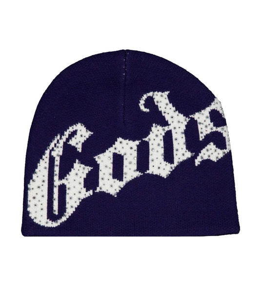 Godspeed Forever OG Logo Studded Beanie Navy/White