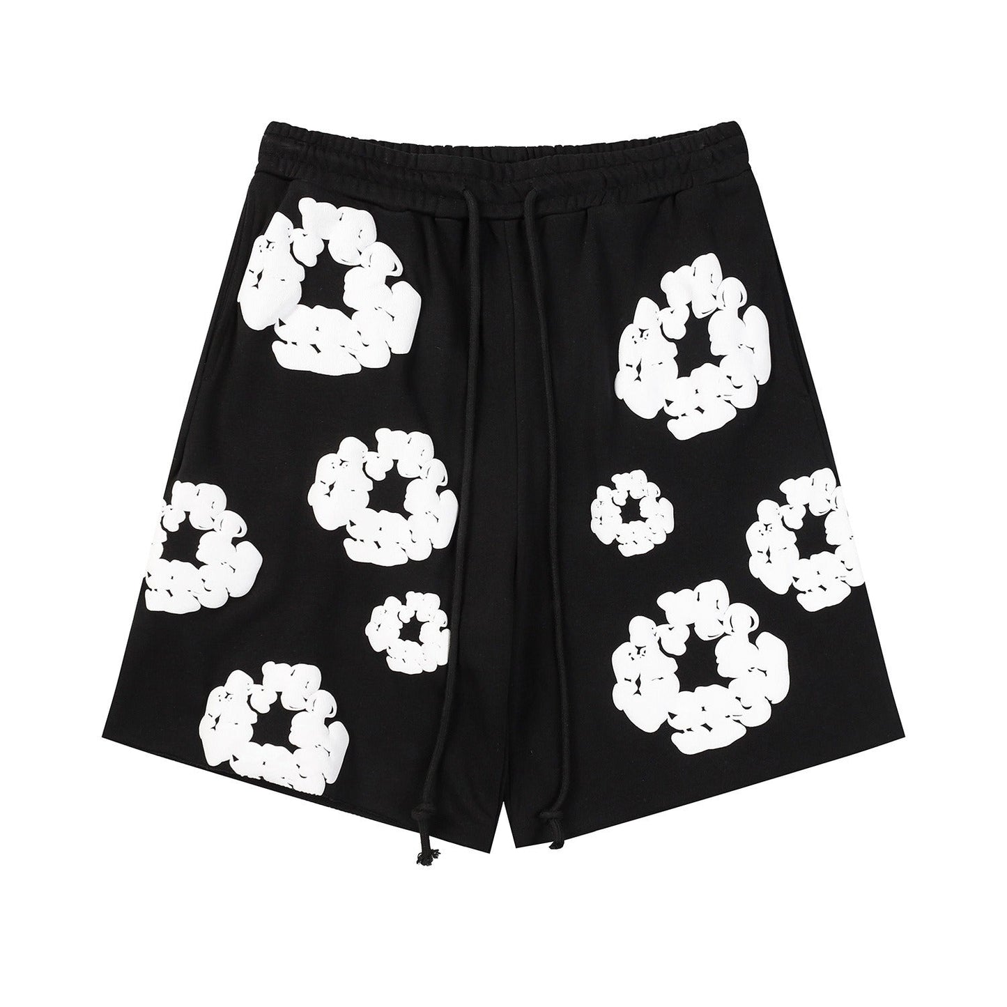 Denim Tears Outfit:T Shirt/Shorts (Separate Purchase Options) Puff Print Short Sleeve T-shirt Loose Couple Shorts Suit